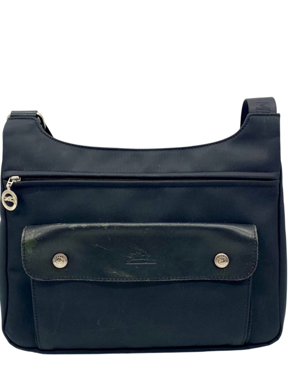 Longchamp Black Nylon Planetes Crossbody Bag